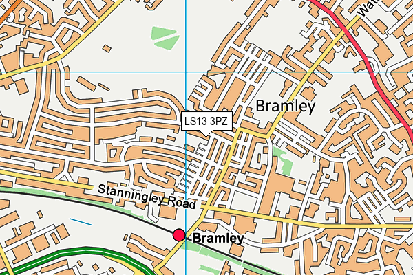LS13 3PZ map - OS VectorMap District (Ordnance Survey)