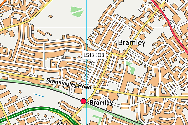 LS13 3QB map - OS VectorMap District (Ordnance Survey)