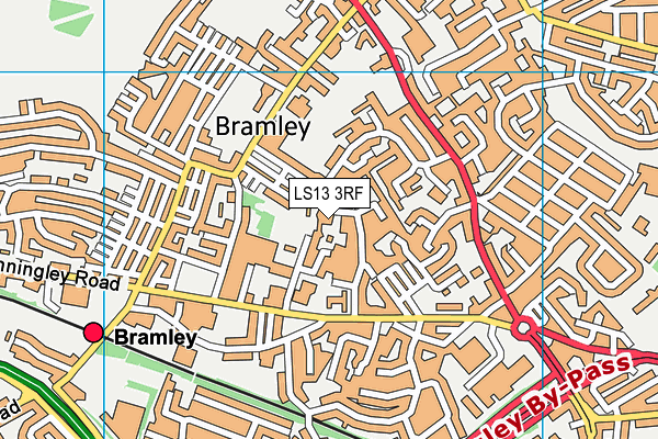 LS13 3RF map - OS VectorMap District (Ordnance Survey)