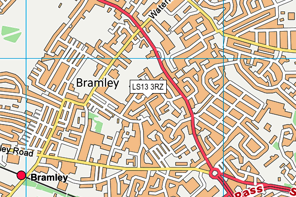 LS13 3RZ map - OS VectorMap District (Ordnance Survey)