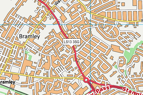 LS13 3SG map - OS VectorMap District (Ordnance Survey)