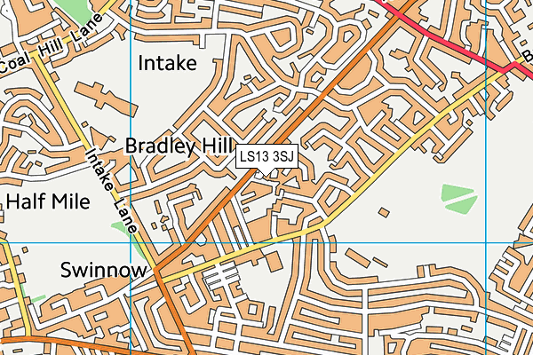 LS13 3SJ map - OS VectorMap District (Ordnance Survey)
