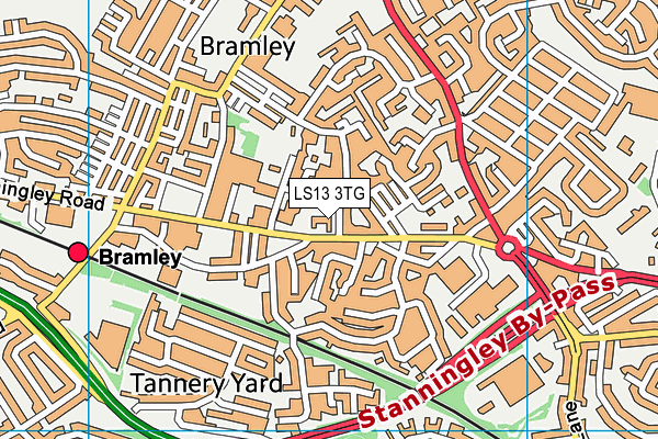 LS13 3TG map - OS VectorMap District (Ordnance Survey)