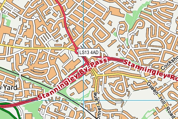 LS13 4AD map - OS VectorMap District (Ordnance Survey)