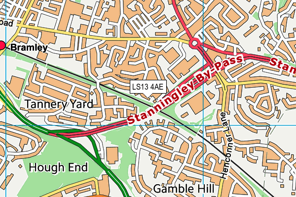 LS13 4AE map - OS VectorMap District (Ordnance Survey)