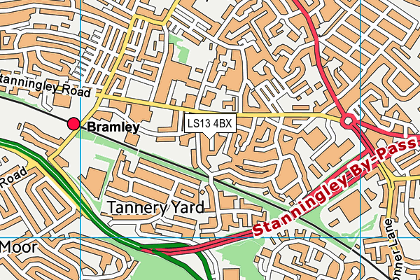 LS13 4BX map - OS VectorMap District (Ordnance Survey)