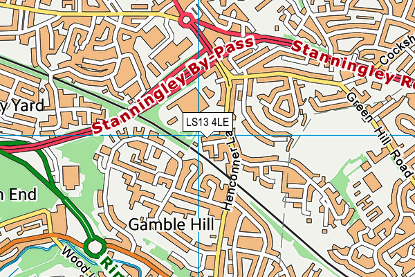 LS13 4LE map - OS VectorMap District (Ordnance Survey)