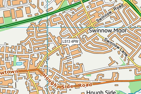 LS13 4PW map - OS VectorMap District (Ordnance Survey)