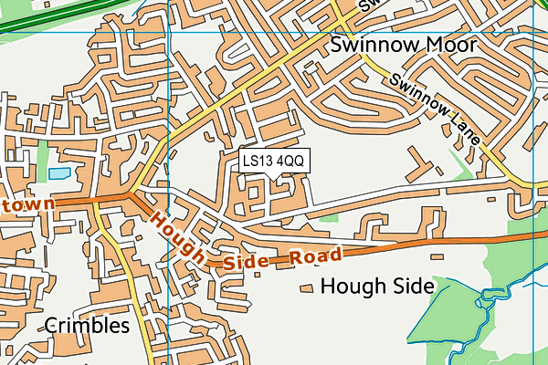 LS13 4QQ map - OS VectorMap District (Ordnance Survey)