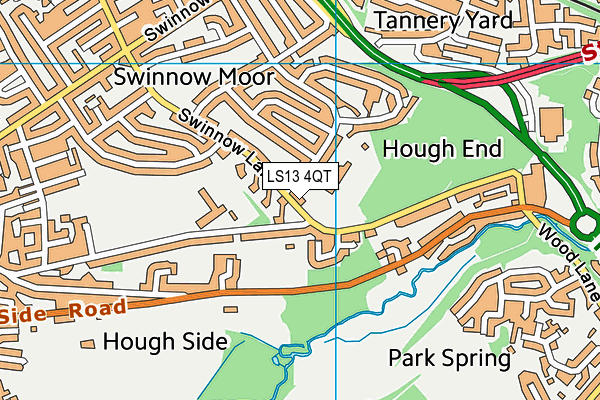 Park Spring Primary School map (LS13 4QT) - OS VectorMap District (Ordnance Survey)