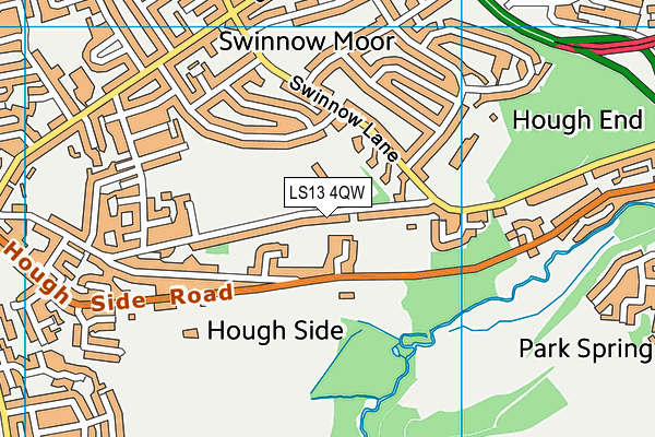 LS13 4QW map - OS VectorMap District (Ordnance Survey)