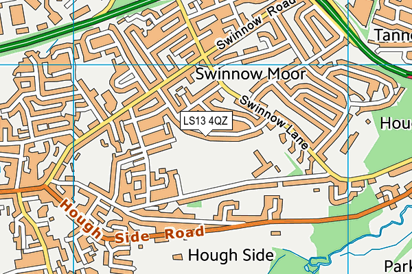 Houghside Centre map (LS13 4QZ) - OS VectorMap District (Ordnance Survey)