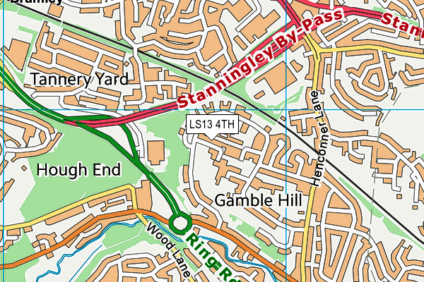 LS13 4TH map - OS VectorMap District (Ordnance Survey)