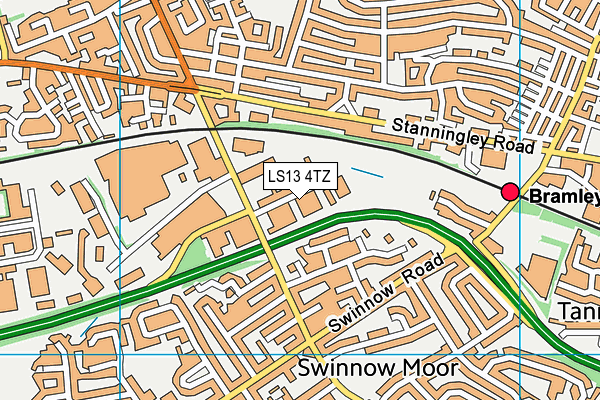 LS13 4TZ map - OS VectorMap District (Ordnance Survey)