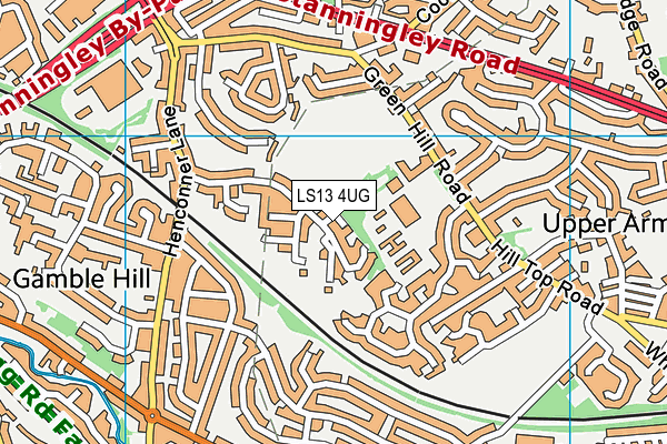 LS13 4UG map - OS VectorMap District (Ordnance Survey)
