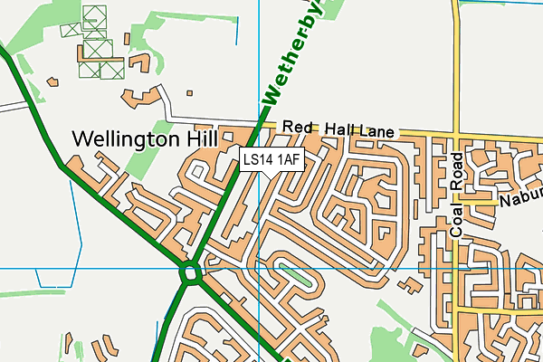 LS14 1AF map - OS VectorMap District (Ordnance Survey)