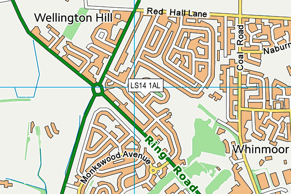 LS14 1AL map - OS VectorMap District (Ordnance Survey)