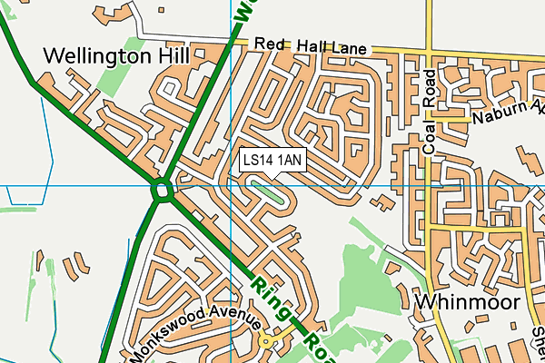 LS14 1AN map - OS VectorMap District (Ordnance Survey)