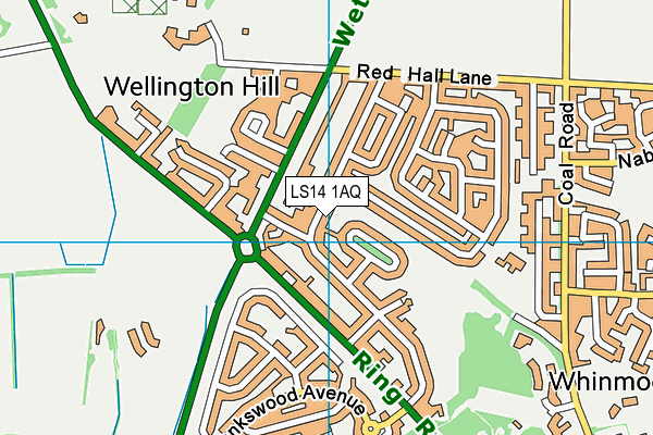 LS14 1AQ map - OS VectorMap District (Ordnance Survey)