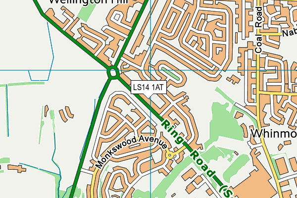 LS14 1AT map - OS VectorMap District (Ordnance Survey)