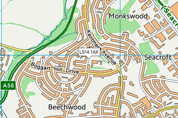 Grange Farm Primary School map (LS14 1AX) - OS VectorMap District (Ordnance Survey)
