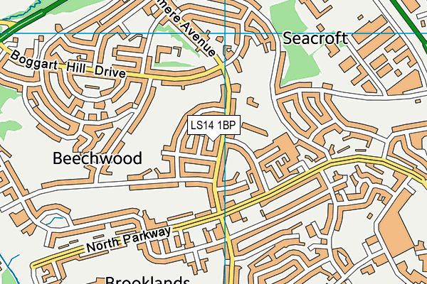 LS14 1BP map - OS VectorMap District (Ordnance Survey)