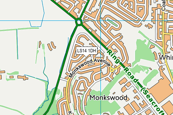 LS14 1DH map - OS VectorMap District (Ordnance Survey)