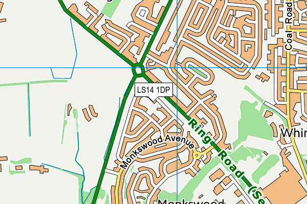 LS14 1DP map - OS VectorMap District (Ordnance Survey)