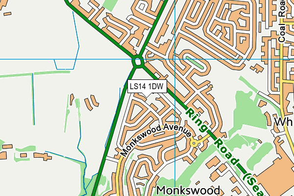 LS14 1DW map - OS VectorMap District (Ordnance Survey)