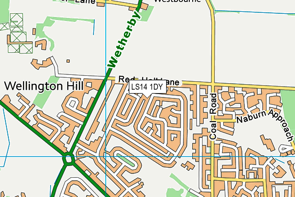 LS14 1DY map - OS VectorMap District (Ordnance Survey)