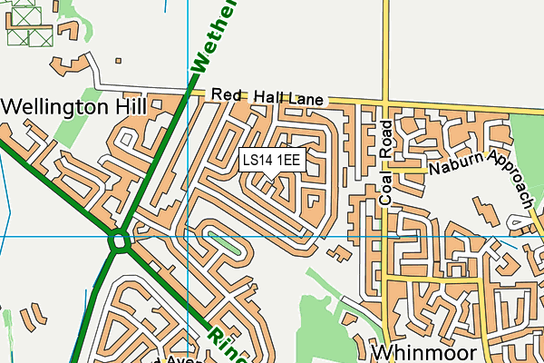 LS14 1EE map - OS VectorMap District (Ordnance Survey)