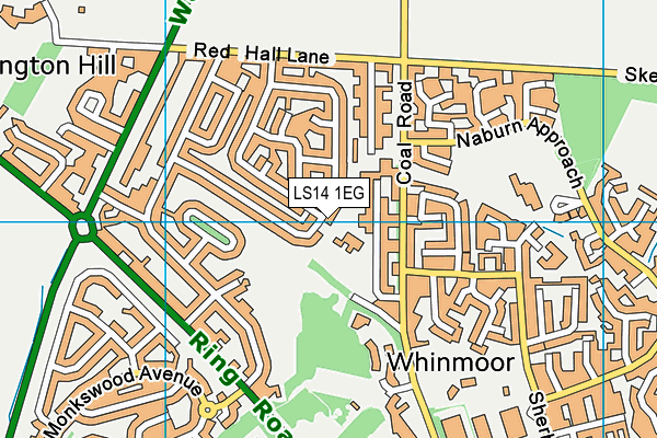 LS14 1EG map - OS VectorMap District (Ordnance Survey)