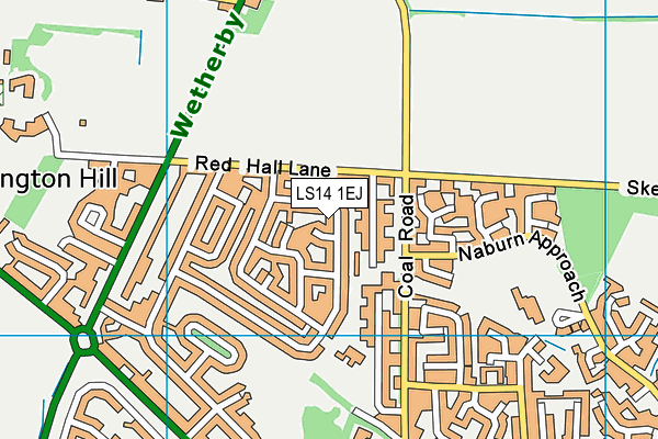 LS14 1EJ map - OS VectorMap District (Ordnance Survey)