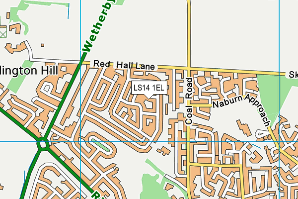 LS14 1EL map - OS VectorMap District (Ordnance Survey)