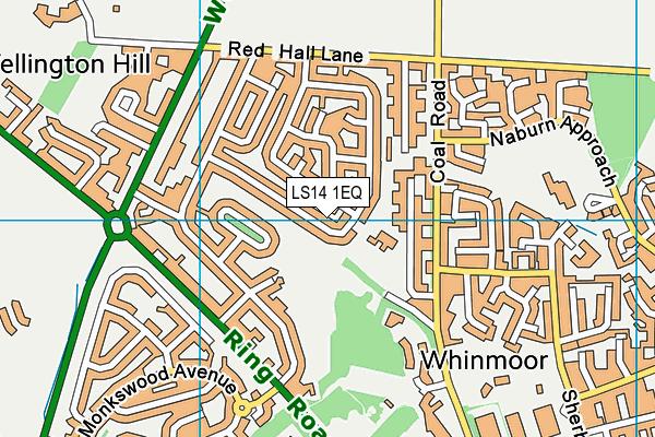 LS14 1EQ map - OS VectorMap District (Ordnance Survey)