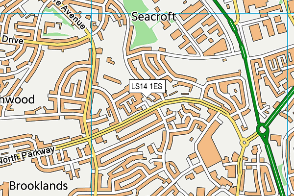 LS14 1ES map - OS VectorMap District (Ordnance Survey)