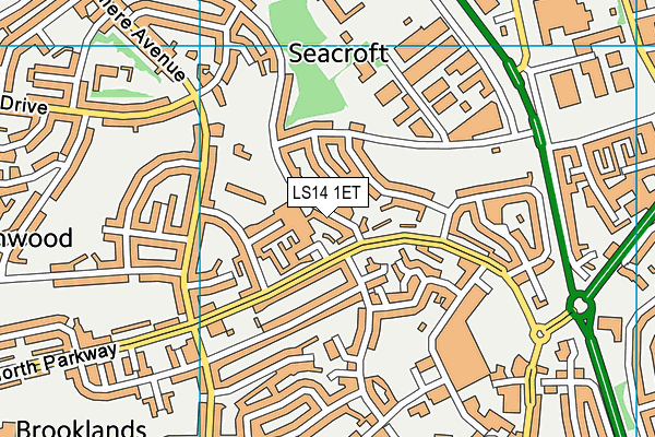 LS14 1ET map - OS VectorMap District (Ordnance Survey)