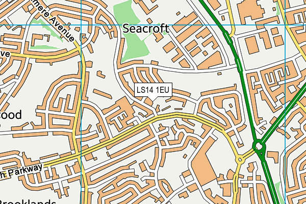 LS14 1EU map - OS VectorMap District (Ordnance Survey)