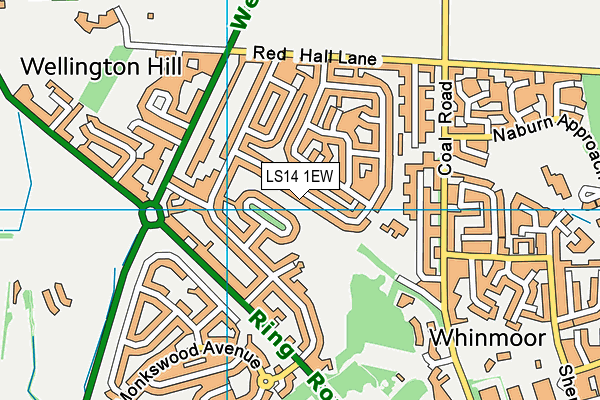 LS14 1EW map - OS VectorMap District (Ordnance Survey)