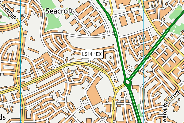 LS14 1EX map - OS VectorMap District (Ordnance Survey)