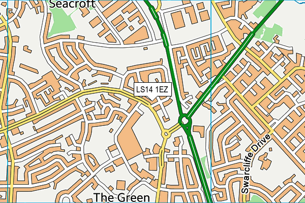 LS14 1EZ map - OS VectorMap District (Ordnance Survey)