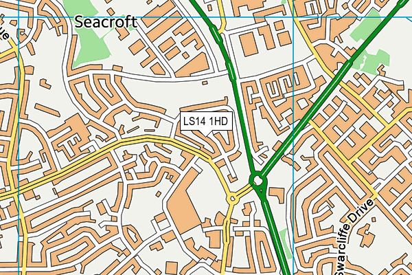 LS14 1HD map - OS VectorMap District (Ordnance Survey)
