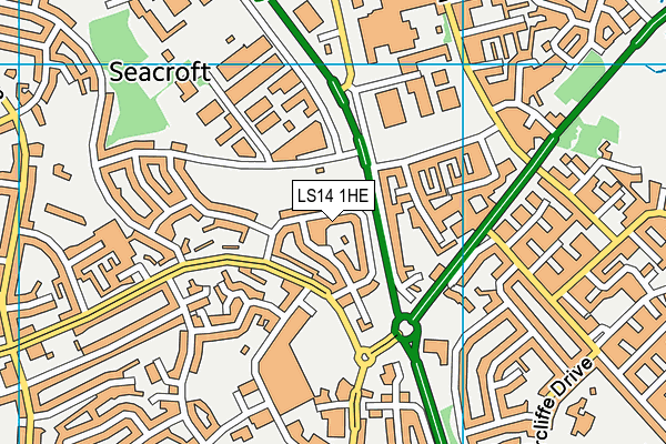 LS14 1HE map - OS VectorMap District (Ordnance Survey)