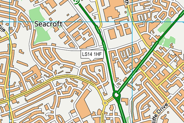 LS14 1HF map - OS VectorMap District (Ordnance Survey)