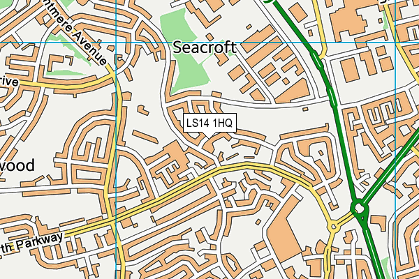 LS14 1HQ map - OS VectorMap District (Ordnance Survey)