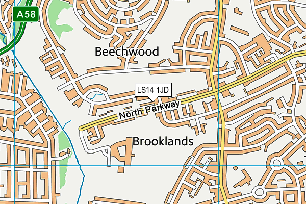 LS14 1JD map - OS VectorMap District (Ordnance Survey)