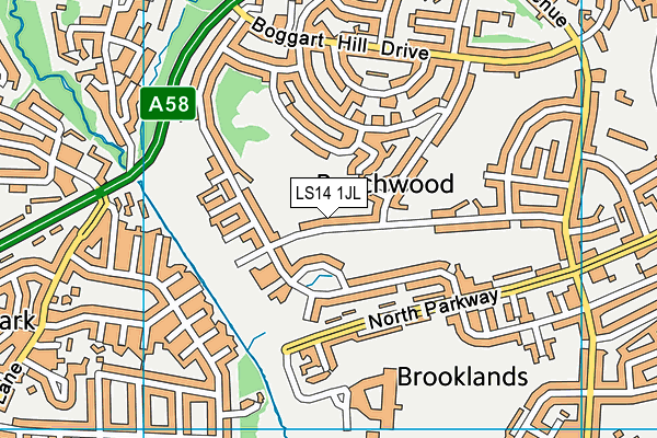 Asket Hill Primary School (Closed) map (LS14 1JL) - OS VectorMap District (Ordnance Survey)
