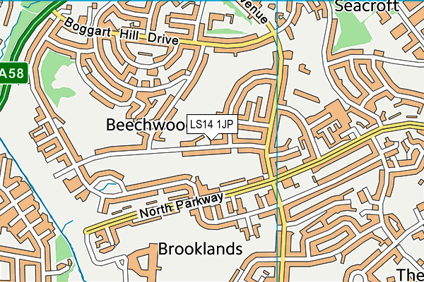 LS14 1JP map - OS VectorMap District (Ordnance Survey)