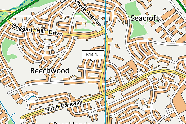 LS14 1JU map - OS VectorMap District (Ordnance Survey)