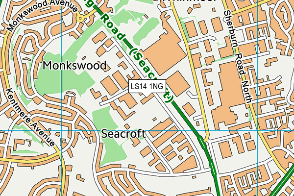 Jd Gyms (Leeds North) map (LS14 1NG) - OS VectorMap District (Ordnance Survey)